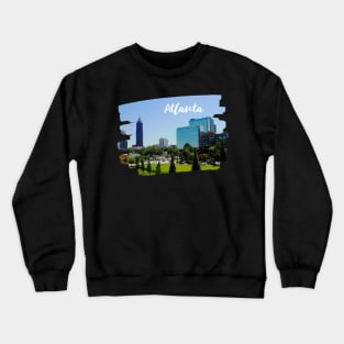 Cool photography of Atlanta Georgia skyline blue sky USA city break Crewneck Sweatshirt